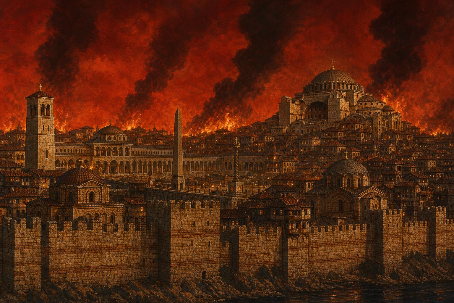 Constantinople burning, April 1204